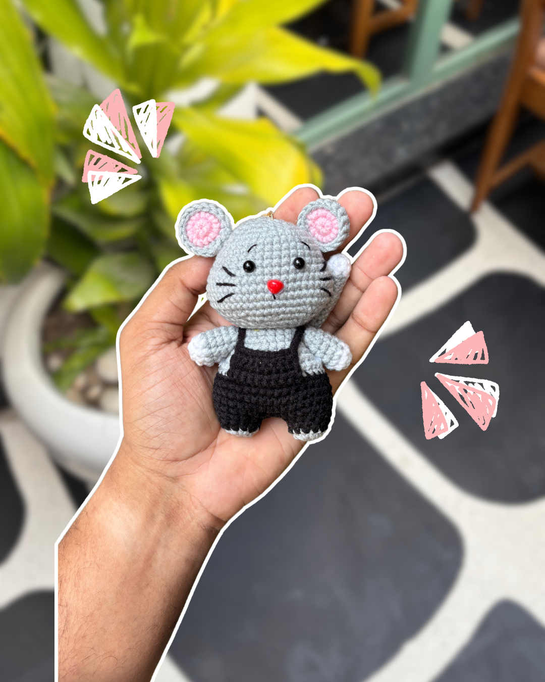Crochet Cat Keychain