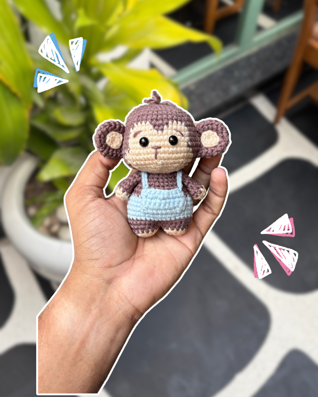 Crochet Animal Monkey Keychain