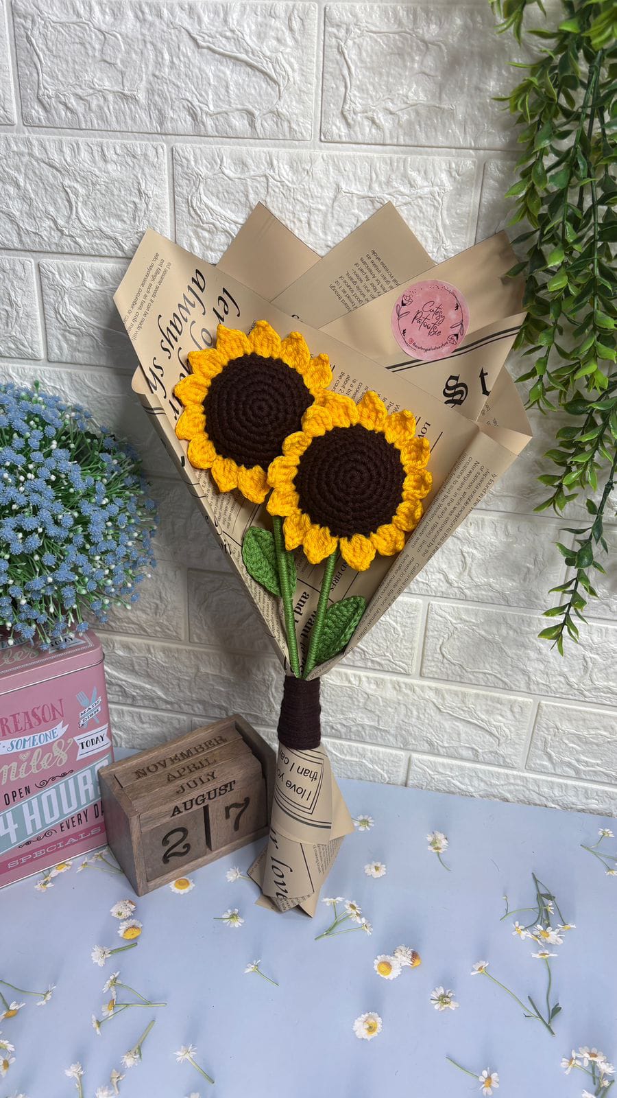 Crochet Sunflower Bouquet