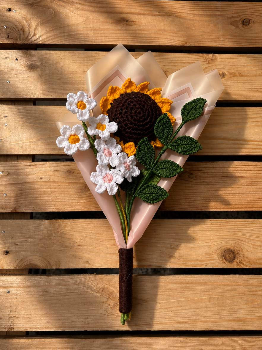 Crochet Sunflowers Bouquet