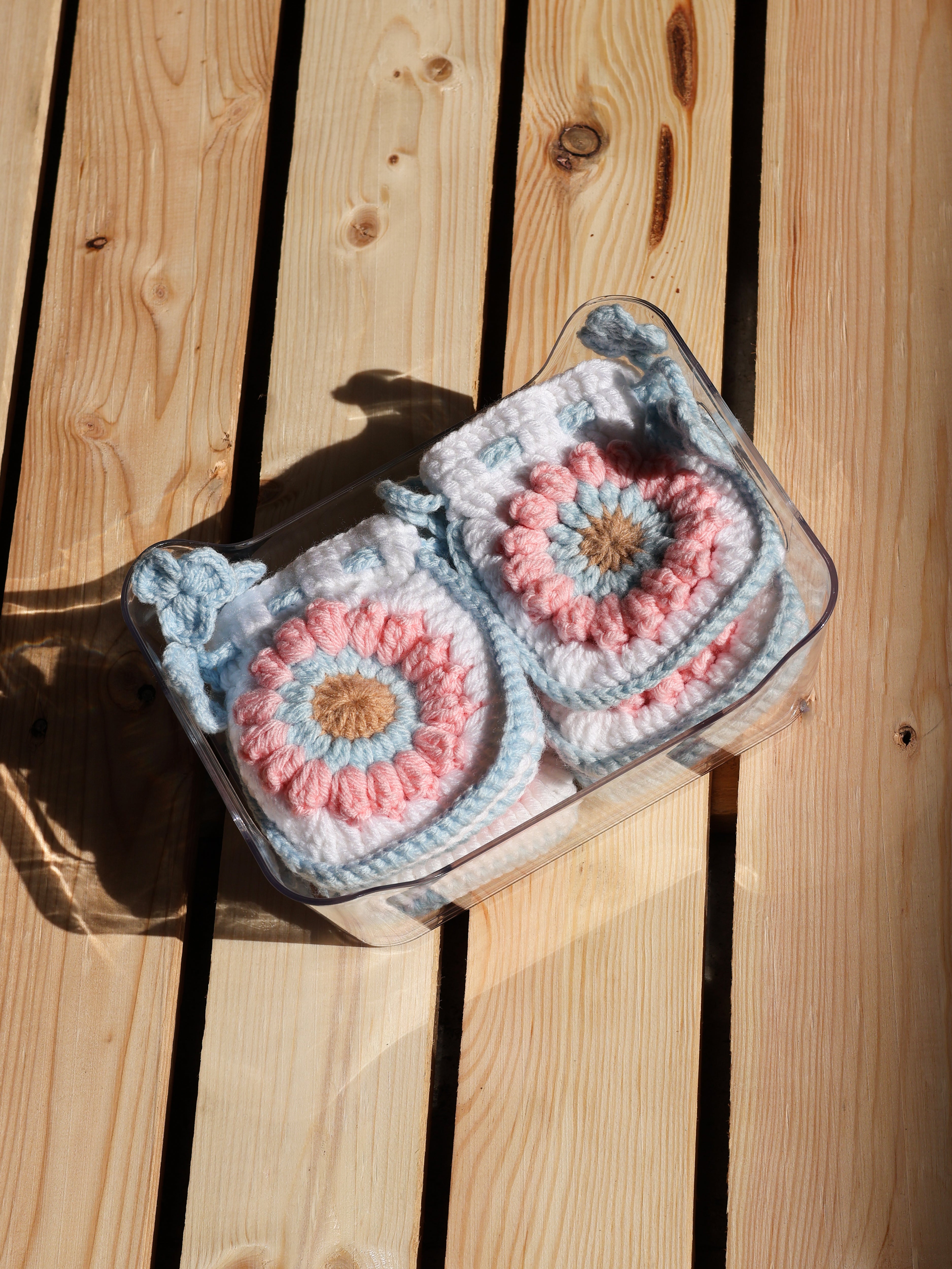 Crochet Flower AirPods Cover – Handmade Potli Bag Crochet Case