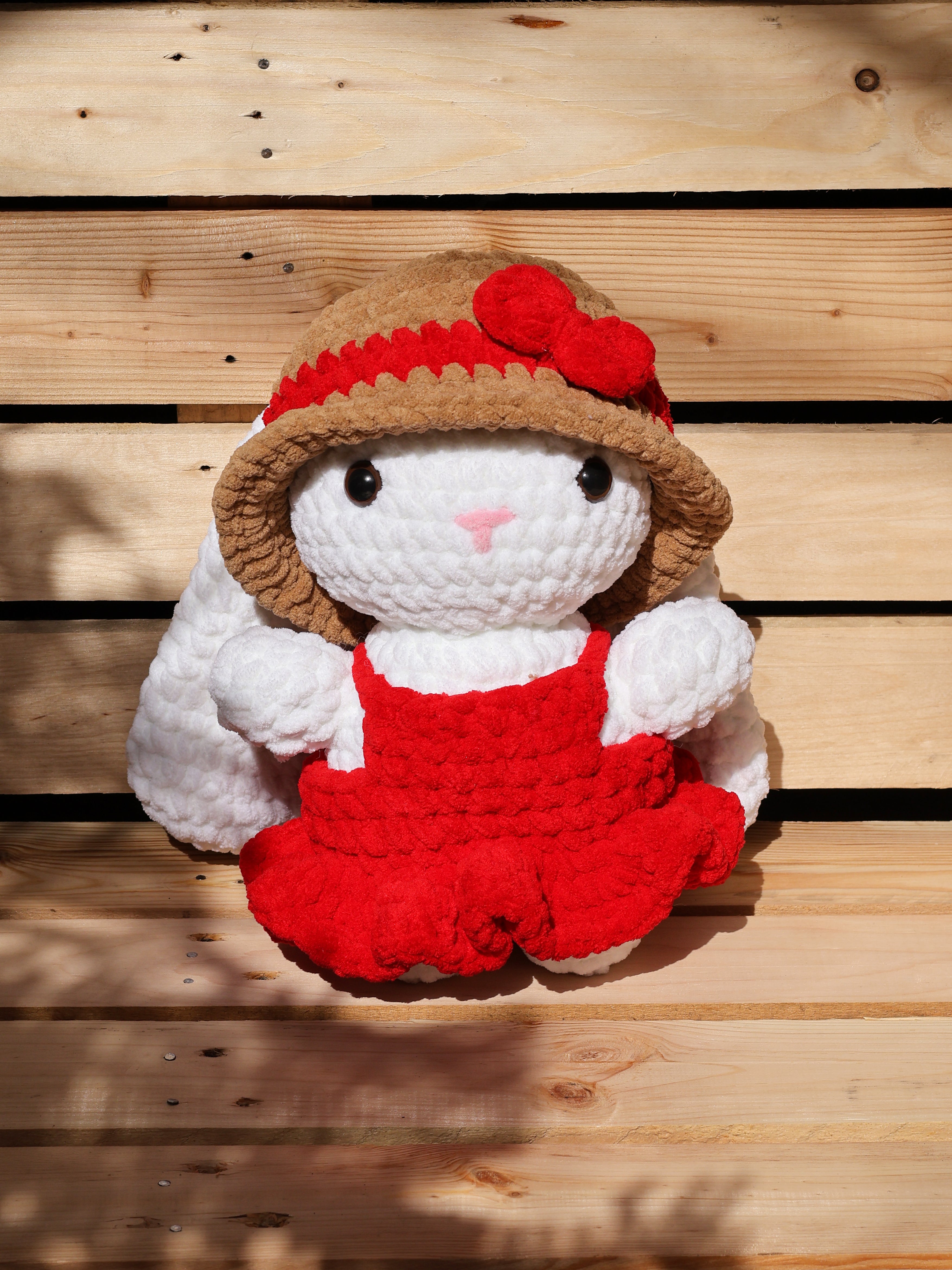 Red Bunny Crochet Plushie