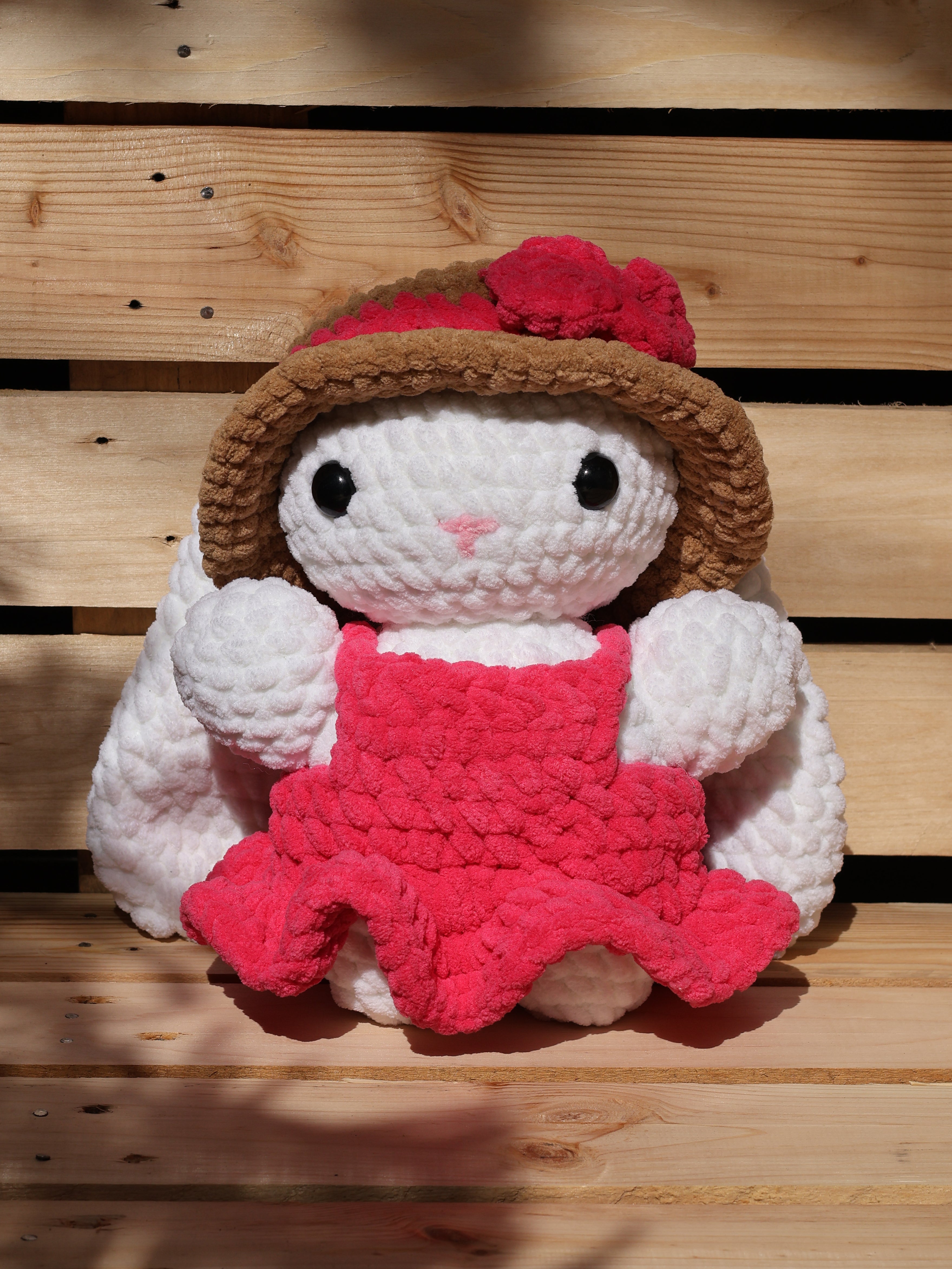 Dark Pink Bunny Crochet Plushie